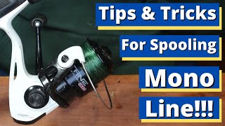 Tip And Tricks For Spooling A Spinning Reel With Monofilament Fishing Line!