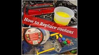 How To Replace Coolant:On A Mitsubishi Lancer Evo 6 TME,Using the LISLE 24680"SpillFree Funnel Tool"
