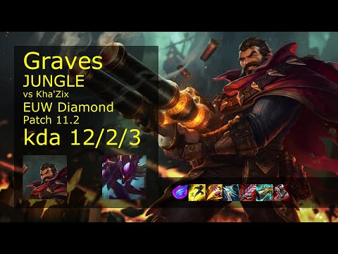 Graves vs Kha'Zix Jungle - EUW Diamond 12/2/3 Patch 11.2 Gameplay