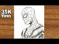 Easy Pencil sketch of Iron Spider || Iron SpiderMan drawing step by step