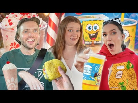TASTING Burger King’s NEW SpongeBob Meal & SEASONAL Milkshakes at Chick-fil-A with Morgan Adams!