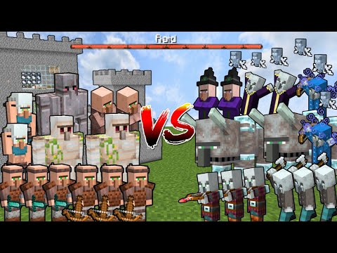 RAID (7 WAVES) vs EVERY LEVEL OF VILLAGE DEFENCE | Minecraft Mob Battle