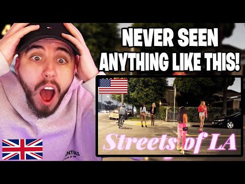 Brit Reacts to The Streets of LA at Night - Figueroa Street | Los Angeles, California