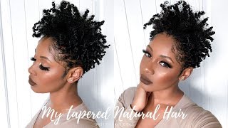 Defined Shiny Moisturized Twist Out & Coils for Tapered Cut | Short Natural Hair Tutorial