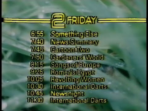 Friday 25th September 1981 BBC2 - Open University - BBC2 Menu And Music - Something Else - Rare