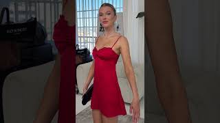 Download lagu Red Hot Chic: Satin Back Lace Dress in Red 🔥💃 mp3