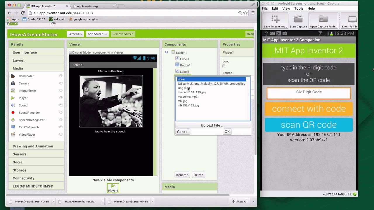 App Inventor: I Have a Dream Tutorial, Pt. 1