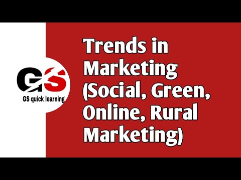 TRENDS IN MARKETING || SOCIAL MARKETING || GREEN MARKETING || ONLINE MARKETING || RURAL MARKETING ||