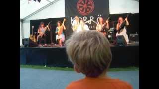 Korrö Folk Music Festival Sweden 2012 the Cherry Band from Ukraine.  Youngsters enjoy Mt Song