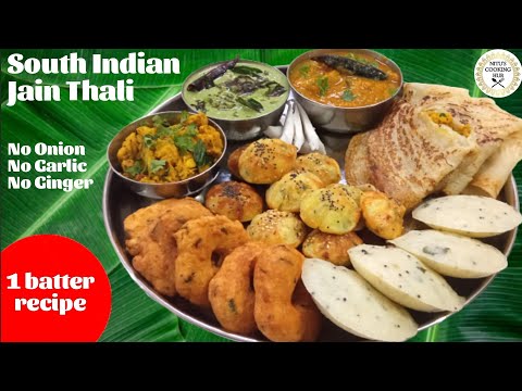 South Indian Jain Thali|No Onion, Garlic & Ginger Meal|Jain Saatvik Thali|Jain Recipes|Bhog Thali