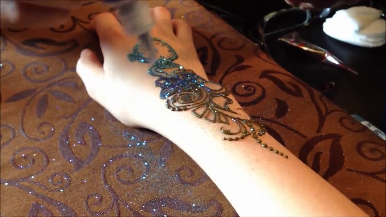 glitter mehndi design by blurberry buzz body art