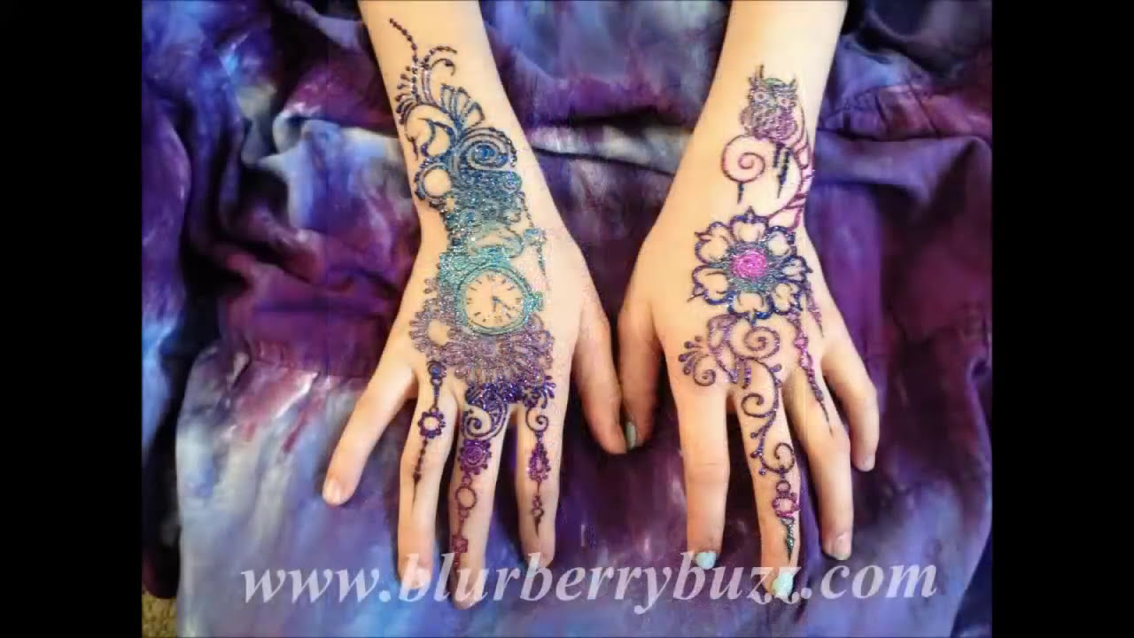 glitter mehndi design by blurberry buzz body art