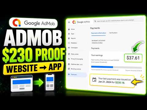 Maine AdMob Se $230 Kamaye 😱 Website Ko App Banakar Paise Kaise Kamaye