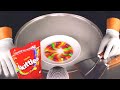 ASMR Skittles Rainbow Experiment Oddly Satisfying Food Fusion With Candy And Ice Cream Rolls 4k