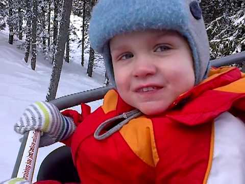 Maxi erste Liftfahrt als richtiger Schifahrer 23.02.2013 Präbichl