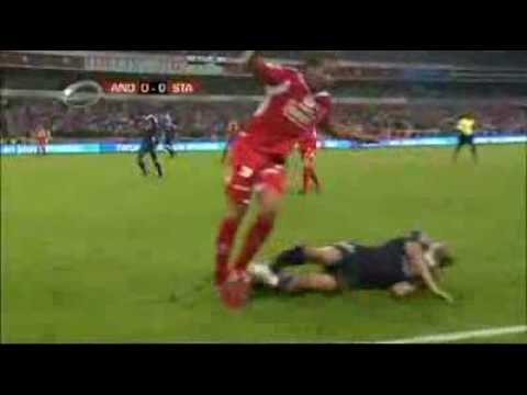 Horrible Tackle On Marcin Wasilewski Anderlecht vs Standard Liège 30th august 2009