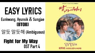 AMBIGUOUS - BTOB(Seo Eun Kwang,Hyunsik,Yook Sung Jae)(OST Fight For My Way) EASY LYRIC.mp3