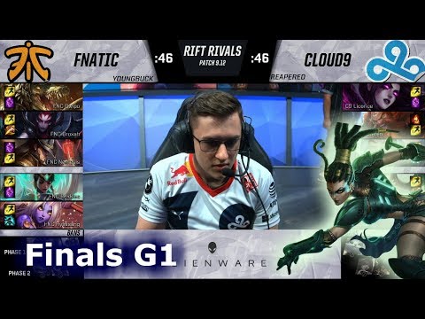 Fnatic vs Cloud 9 | Game 1 Relay Race Finals NA vs EU Rift Rivals 2019 LoL | FNC vs C9