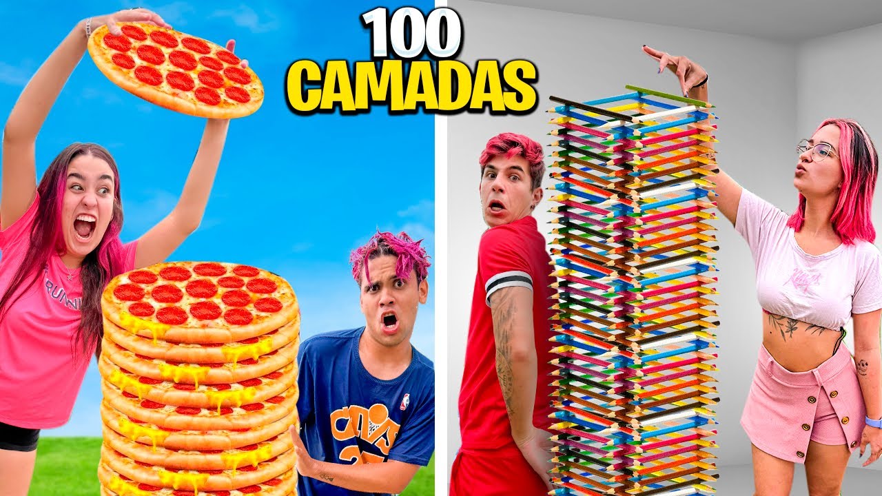 QUEM FIZER A MELHOR 100 CAMADAS, VENCE *desafio de dupla