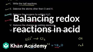 Worked example: Balancing a redox equation in acidic solution | AP Chemistry | Khan Academy