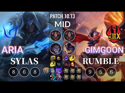CGA Aria Sylas vs FPX GimGoon Rumble Mid - KR Patch 10.13