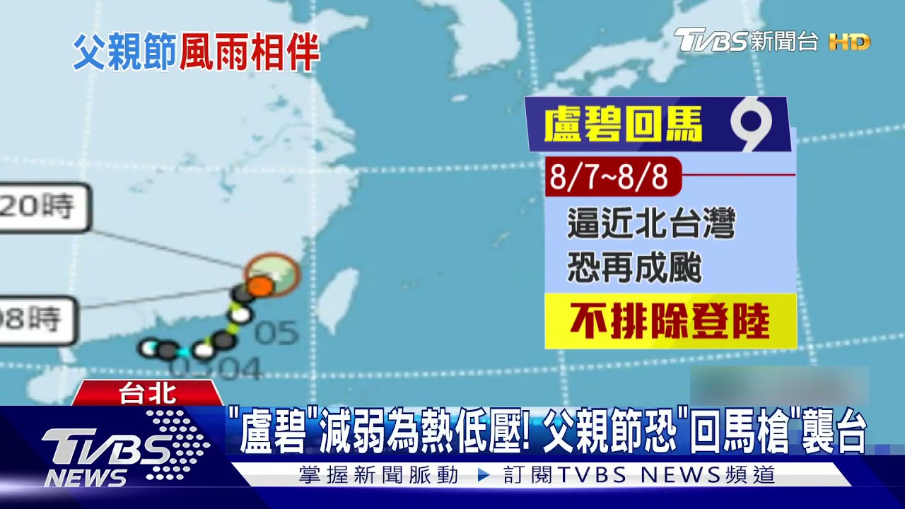 「盧碧」減弱為熱低壓！　父親節恐「回馬槍」襲台