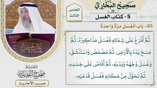 [257] حديث: وضعت للنبي ماءً للغسل فغسل يديه مرتين [كتاب الغسل - باب الغسل مرةً واحدةً]
