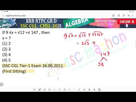 if 9 root X = root 12 + root 147 then X equal