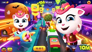 Talking Tom Gold Run Halloween Walkthrough - Cowboy Angela - Full Screen Android