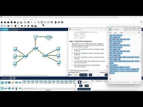 4.3.8 Packet Tracer - Configure Layer 3 Switching and Inter-VLAN Routing
