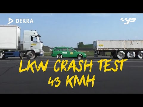 LKW Crashtest Dekra 43 km/h - Was bleibt vom Auto übrig?
