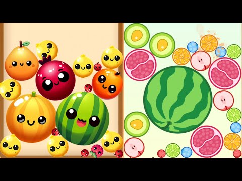 (WATERMELON GAME) Fruit Merge Watermelon Puzzle vs Merge Watermelon Fruit Crush - YouTube