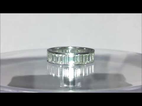 4.81 total carat Baguette Diamond Eternity Ring in 14k White Gold