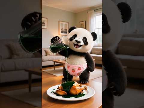 A panda drugged a lion and knocked it unconscious for stealing its cubs, then #cartoon #lion