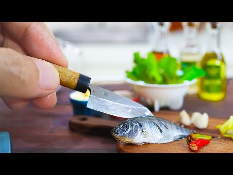 Best of SEAFOOD Recipe REAL FOOD Miniature Cooking ASMR KITCHEN TOY PLAY SET..