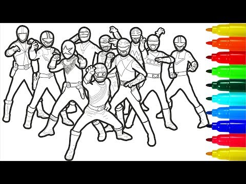 Power Rangers Coloring Pages With Colored Markers For Young Children | Power Rangers Coloring Pages