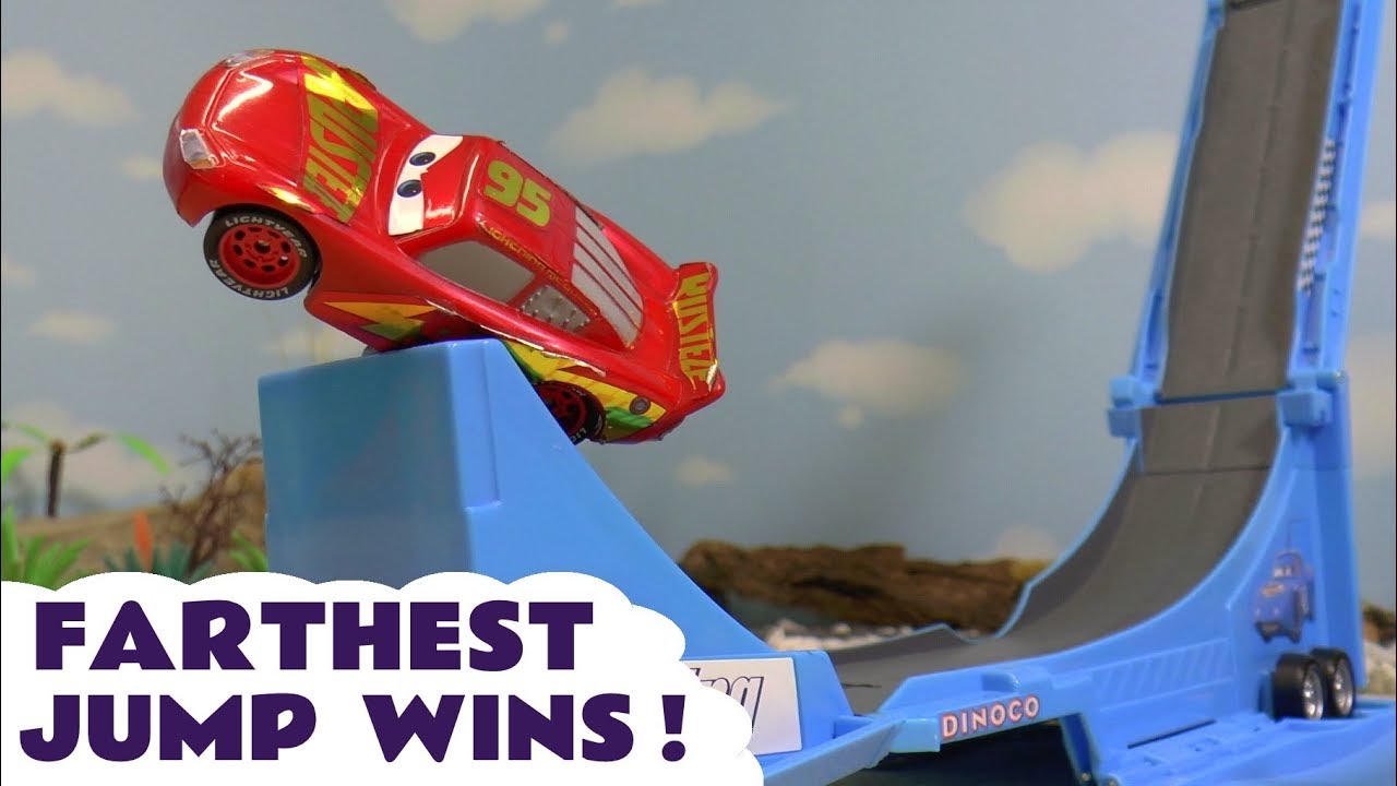 Farthest Jump Toy Car Play Story with the Funlings