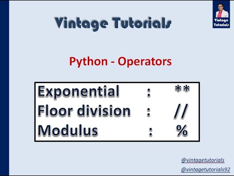Python Operator Exponential Floor Division Modulus