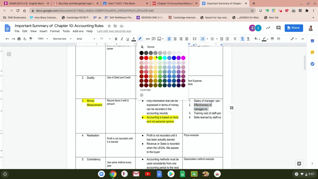 Chapter 10 Accounting Rules Part 1