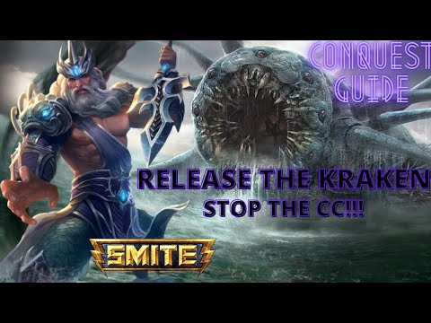 Release THE KRAKEN Season 8 Smite Poseidon Mid Gameplay Conquest Guide for Beginners CC Bully Abuser