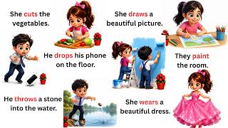 Action Verbs in English with Easy Sentences | English Speaking Practice | English for Beginners