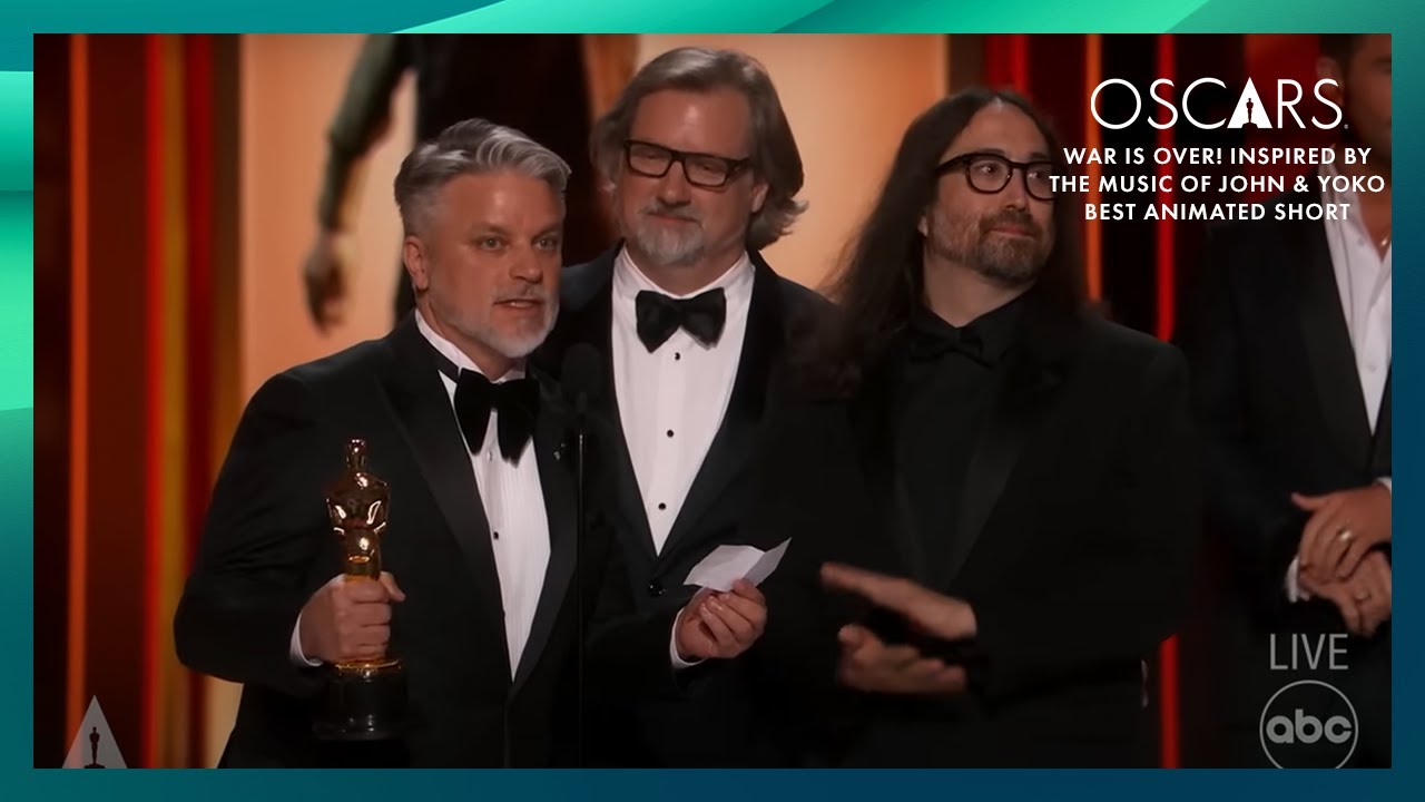 'War Is Over! Inspired By The Music Of John & Yoko' Wins Best Animated Short | 96th Oscars (2024)