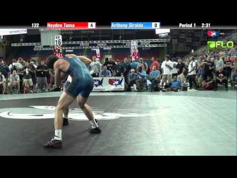 Junior 132 - Hayden Tuma (Idaho) vs. Anthony Giraldo (New Jersey)