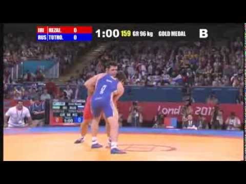 Ghasem Rezaei (IRI) vs Rustam Totrov (RUS) 96kg 1-2 Final - 2012 Olympic  Games