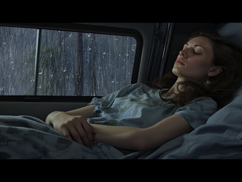 Open the window and Lie down in bed - Listen to the rain on Camping Car Window in the Foggy Forest