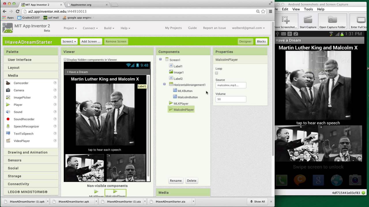 App Inventor: I Have a Dream Tutorial, Pt. 2