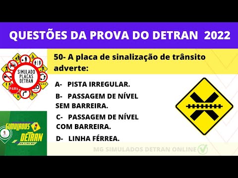 50 QUESTÕES DE PLACAS DE SINALIZAÇÃO - PROVA SIMULADA DETRAN 2022 -  PROVA DO DETRAN 2022 #18