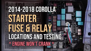 Toyota Corolla Starter Fuse Location, Starter Relay Location & Testing, 2014, 2015, 2016, 2017, 2018