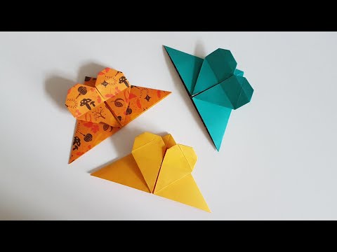 Ein Lesezeichen selbst gemacht - Herz Origami