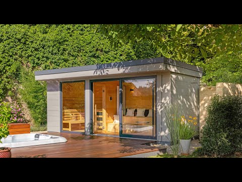 Hillside luxury sauna oasis 🌸 with incredible deck & built in jucuzzi | HUMMEL BLOCKHAUS
